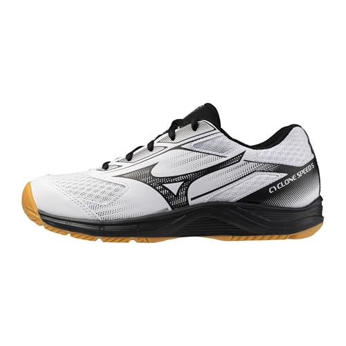 Mizuno Women's Cyclone Speed 5 Volleyball Shoe - White/Black, Size 7.5, Beginner Court Shoe