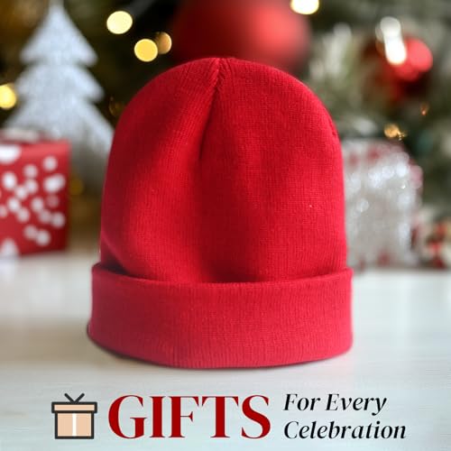 Unisex Knit Beanie Hat for Men Women - Warm Winter Cuffed Skull Cap - Green - 1 Pack