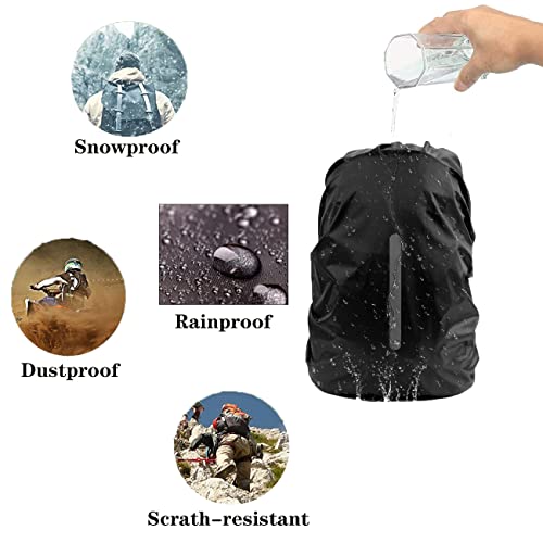 2 Pack Waterproof Backpack Rain Cover with Reflective Strips - Black + Army Green, S (15L-25L)
