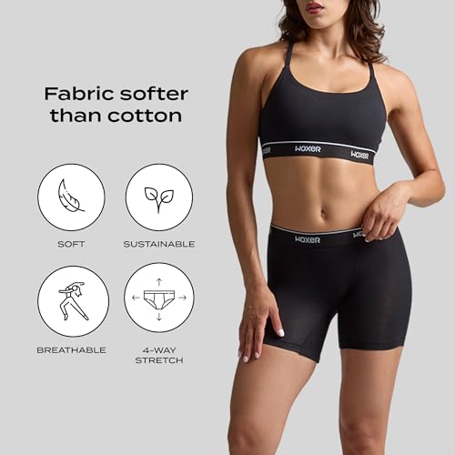 Women’s 3-Pack Boxer Shorts - Soft Modal, 5-Inch Baller Boy Shorts, XL