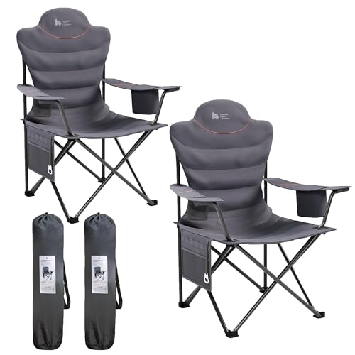 OUTSIDER Heavy Duty Folding Camping Chair with Cooler - Gray 1/2