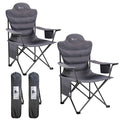 OUTSIDER Heavy Duty Folding Camping Chair with Cooler - Gray 1/2