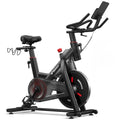 Merach Red Magnetic Exercise Bike for Home Gym – Low Noise, Self-Powered