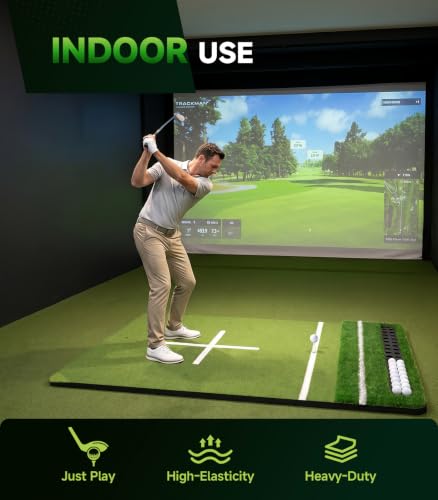 Laxcredu Ultra 6x4ft Golf Hitting Mat with Ball Tray - 21mm+45mm Turf Practice Mat