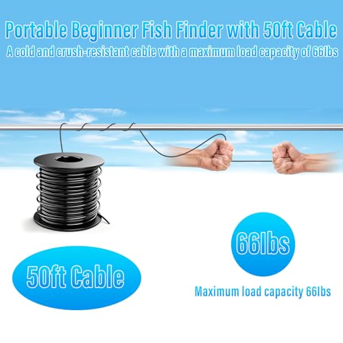 Underwater Fishing Camera 1080P HD 50ft Tangle-Free Cable IPS Screen Black