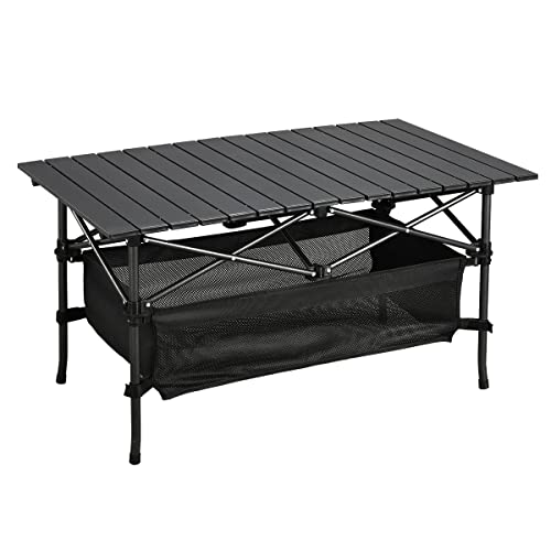 Lightweight Aluminum Folding Camping Table 37x22 Inches Portable Outdoor Dining & Picnic