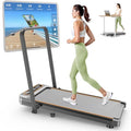 Foldable Walking Pad Treadmill with 12% Incline, 3.5HP Low Noise, Handle Bar, Silver