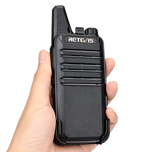 Retevis RT22 Black Walkie Talkies with Earpiece, Compact 2-Way Radios (10 Pack)