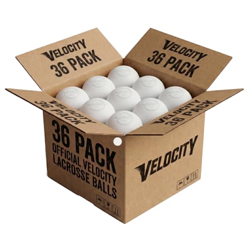 36 Practice Lacrosse Balls - White Velocity Official Size & Durable