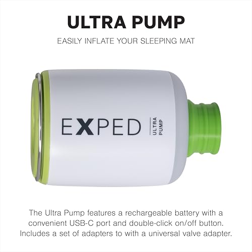 Exped Ultra Sleeping Pad Pump with Lamp — Mini USB-C Air Pump for Inflating Mats