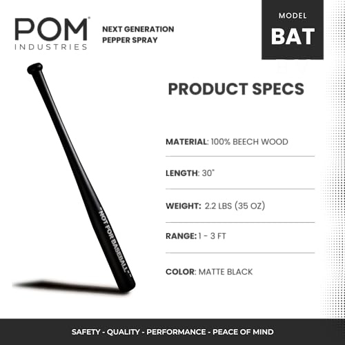 Softball Bat 30 Inch Beech Wood Training Bat for Practice Self Defense