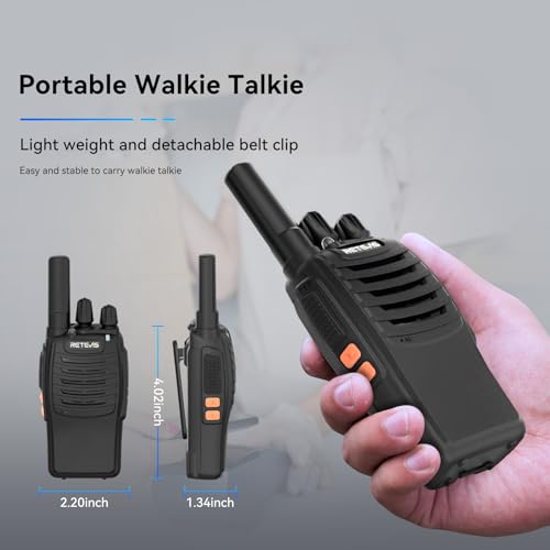 Long Range Walkie Talkies for Adults 6 Pack - Rechargeable Two-Way Radios with Emergency Flashlight