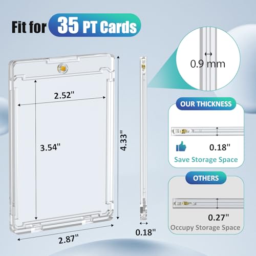 25 Pack Magnetic Card Holders for Trading Cards - Slim 35pt One Touch Protectors with Magnetic Closure