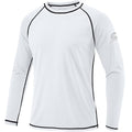 Men's UPF 50+ Long Sleeve Rash Guard Swim Shirt - Large White UV Sun Protection