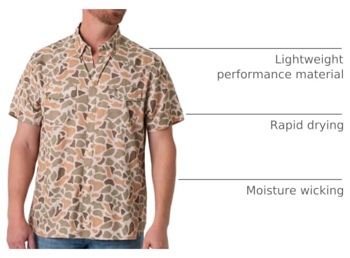 Men's Performance Western Shirt Large Venado Camo - Pearl Snap Quick Dry Stretch