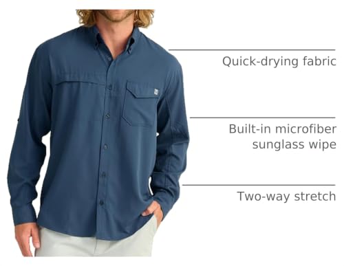 HUK Men's Tide Point Long Sleeve Fishing Shirt 3XL Sargasso Sea