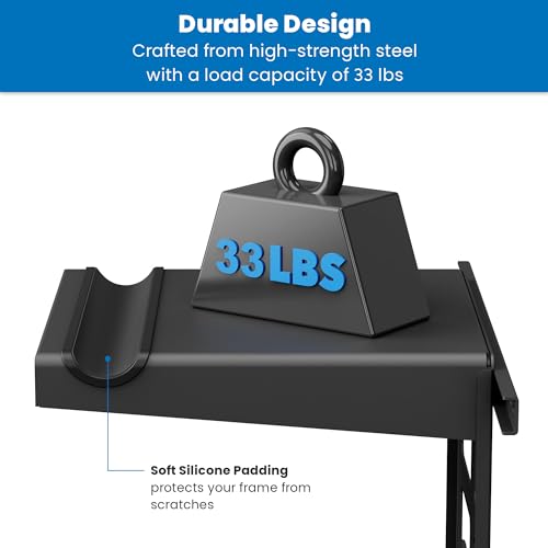 Black Mount-It! Wall Bike Rack with Shelf & Hooks for Indoor Storage