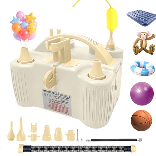 White 4-in-1 Electric Balloon Pump for All Balloons & Inflatables - Portable High Power