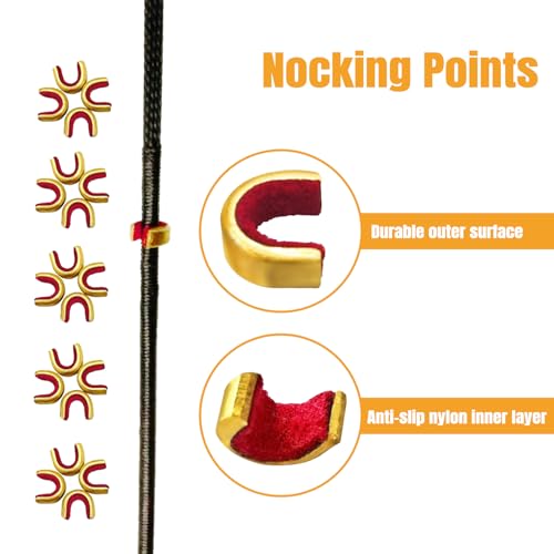 Archery Bow String Nocking Points Set – Brass Nocking Points & Pliers for Compound & Recurve Bows