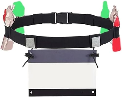 Leadigol Race Number Belt - Reflective Running Bib Holder with 6 Gel Loops | 2-Piece Set for Triathlon & Marathon