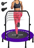 40 Inch Purple Foldable Mini Fitness Trampoline with Handle, Max Load 330lbs