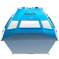 Extra Large OutdoorPop Up Beach Tent Sun Shelter for 3-4 People Blue