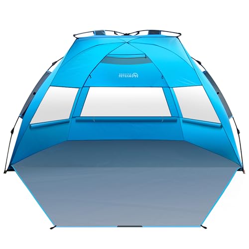Extra Large OutdoorPop Up Beach Tent Sun Shelter for 3-4 People Blue