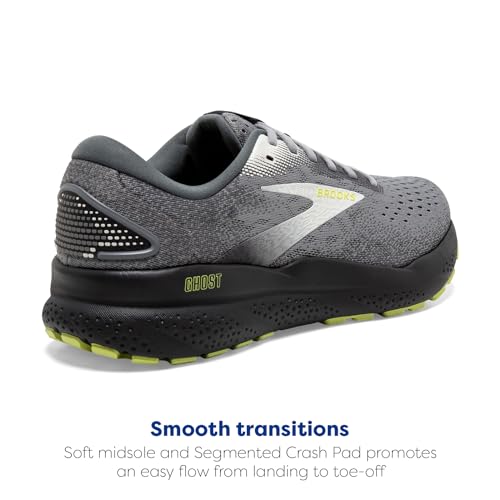 Brooks Men’s Ghost 16 Wide Neutral Running Shoes Primer Grey Lime Size 12