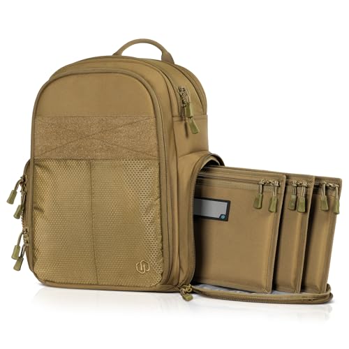 Savior Equipment SEMA Compact Tactical Range Pistol Backpack - Flat Dark Earth, 18x14x10 inches