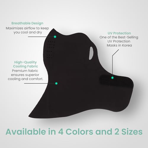 Medium White Korean UPF 50+ UV Sun Protection Face Mask for Outdoor Activities