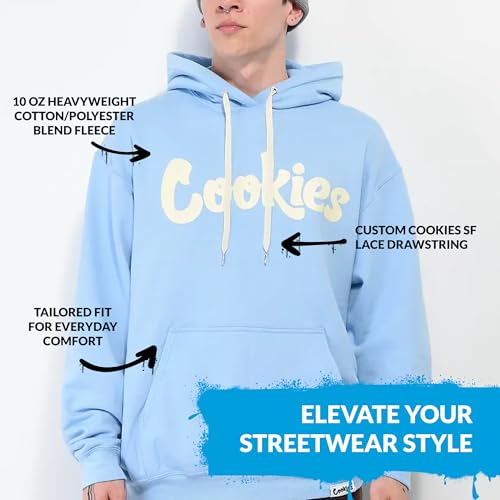 Cookies Logo Men's Pullover Hoodie - Large, Red & White