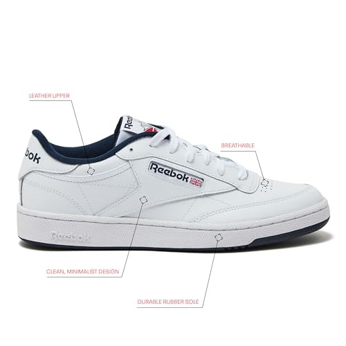 Reebok Club C 85 Men's Tennis Shoes - White/Navy, Size 7-15, Casual Sneakers