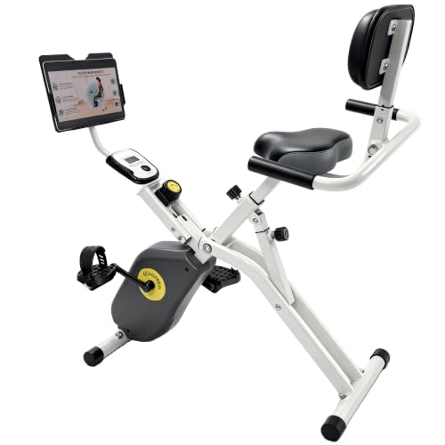 Foldable Magnetic Recumbent Exercise Bike - Quiet, Adjustable Resistance, Compact Cardio Equipment