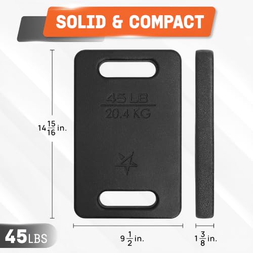 Yes4All 45LB Cast Iron Ruck Weight Plate for Hiking & Weighted Training
