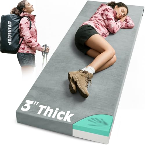 Gaialoop Memory Foam Camping Mattress 3 Inch Space Gray Cot Size 72x24