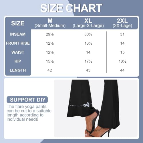 High-Waisted Leggings with Pockets for Women - Black, XX-Large, 3 Pack