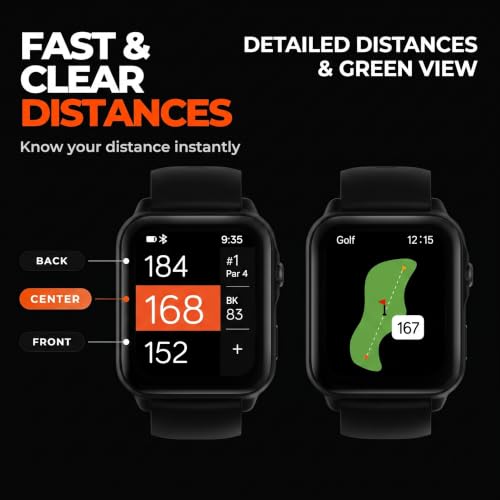 NAVO W1 Golf GPS Watch with Front, Middle & Back Distances, Hazard Tracking, No Subscription