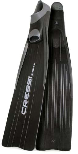 Freediving Fins - Cressi Gara 2000 HF Long Flippers for Deep Skin-Diving - EU 44/45 | US 9.5/11, US Lady 10.5/12