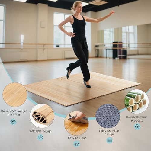 Portable Tap Dance Floor 47.8x31.5 Inches with Storage Bag Solid Cushioned Mat