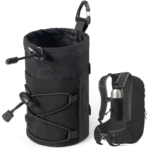 Water Bottle Holder for Backpack - Molle Pouch for 8-24oz Bottles - Black / 1