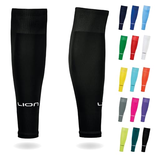 Kids Soccer Leg Sleeves - Pre-Cut Match Soccer Socks for Youth - Black