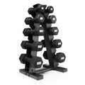 CAP 100 lb Neoprene Dumbbell Set with Rack - Non-Slip Hex Design