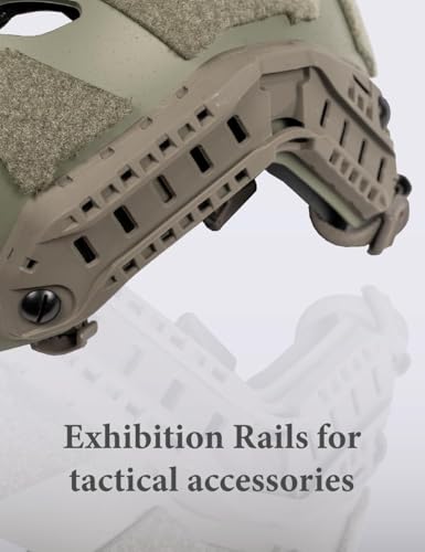 FMATAL GEAR SF Right Angle Helmet with Vent Holes - Medium-Large, Sandblast Finish, Lightweight for Cosplay & Airsoft