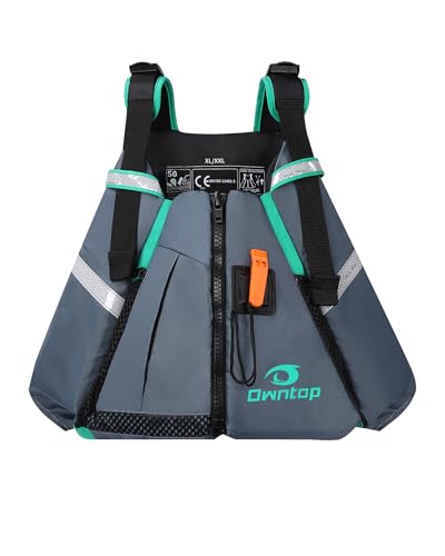 Owntop Adult Swim Vest Gray M-L Adjustable Buoyancy Safety Paddle Kayaking Canoeing
