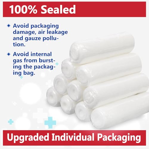 40 Pack Gauze Rolls - 3 in x 4.1 Yards, Non-Stick Wound Bandage Wraps