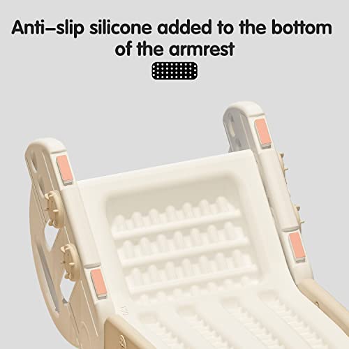 White Kids' Couch Slide with Adjustable Armrest, Non-Slip, Space-Saving - Monleelnom