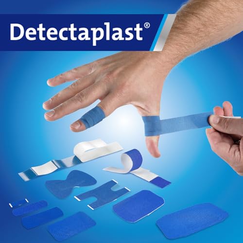 Blue Metal Detectable First Aid Bandaids - 0.98 x 2.83 in, 100 pcs, Flexible, Latex-free