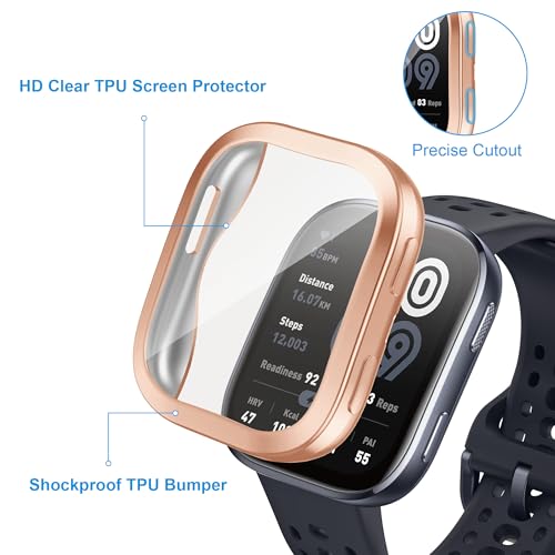 8 Pack Compatible for Amazfit Bip 6 Case with Tempered Glass Screen Protector - 8 Colors