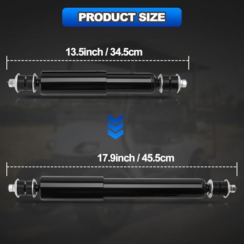 4 Pack Front and Rear Shock Absorbers for EZGO TXT Golf Carts 1994+ Replacement Set