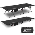 ONETIGRIS Supranubis Camping Cot Black - Height Adjustable Lightweight Folding Bed for Hiking, Travel, Beach, Office Nap
